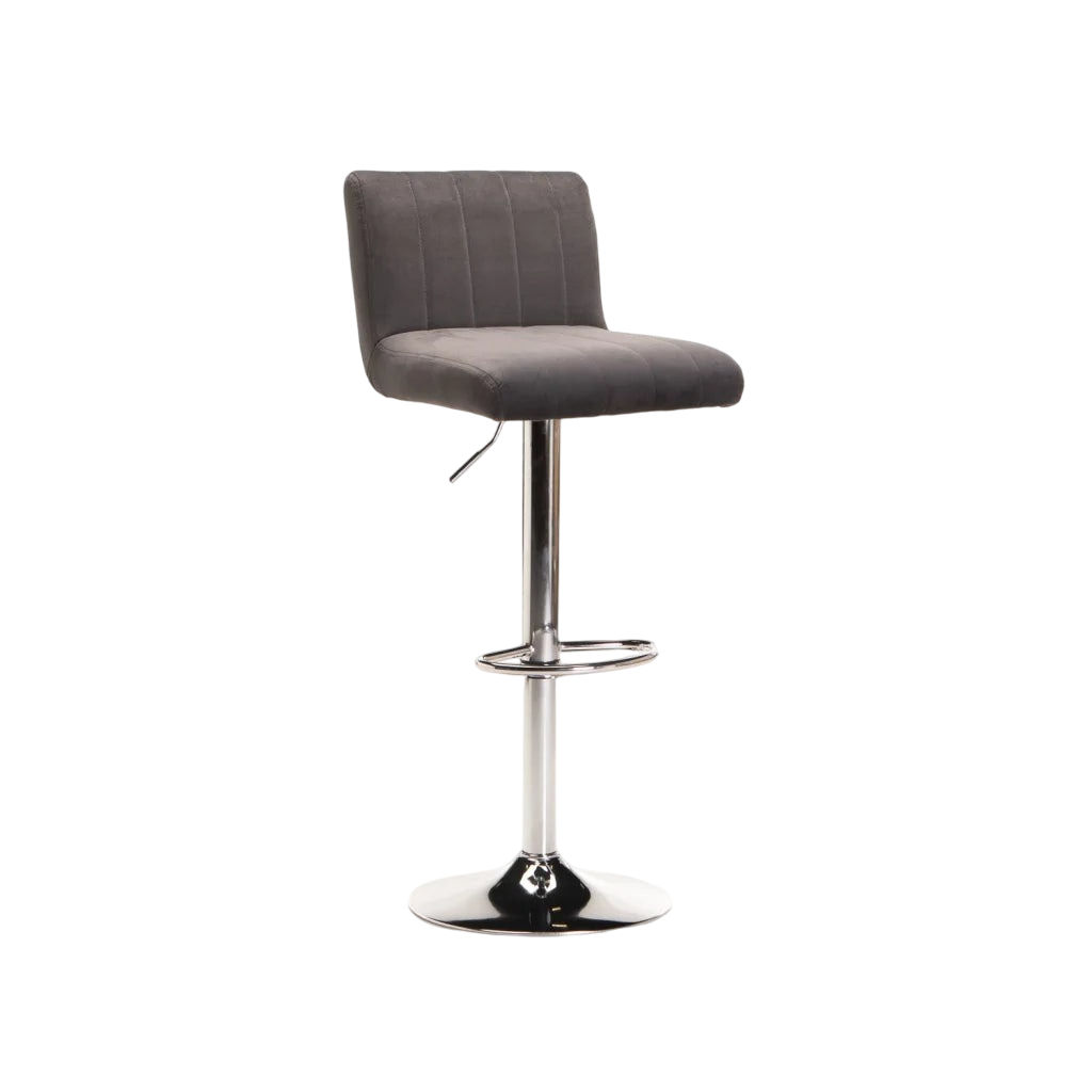 Vividitto -Hennessy Velvet Bar/Kitchen Stool - Grey