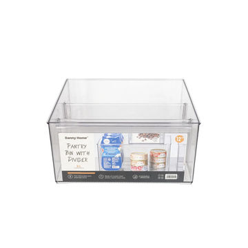 Pantry Organizer & Storage Bin with 3 Dividers 30.6cm