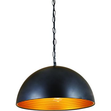 230VAC 60W 1xE27 Pendant Black And Gold 400Dia.