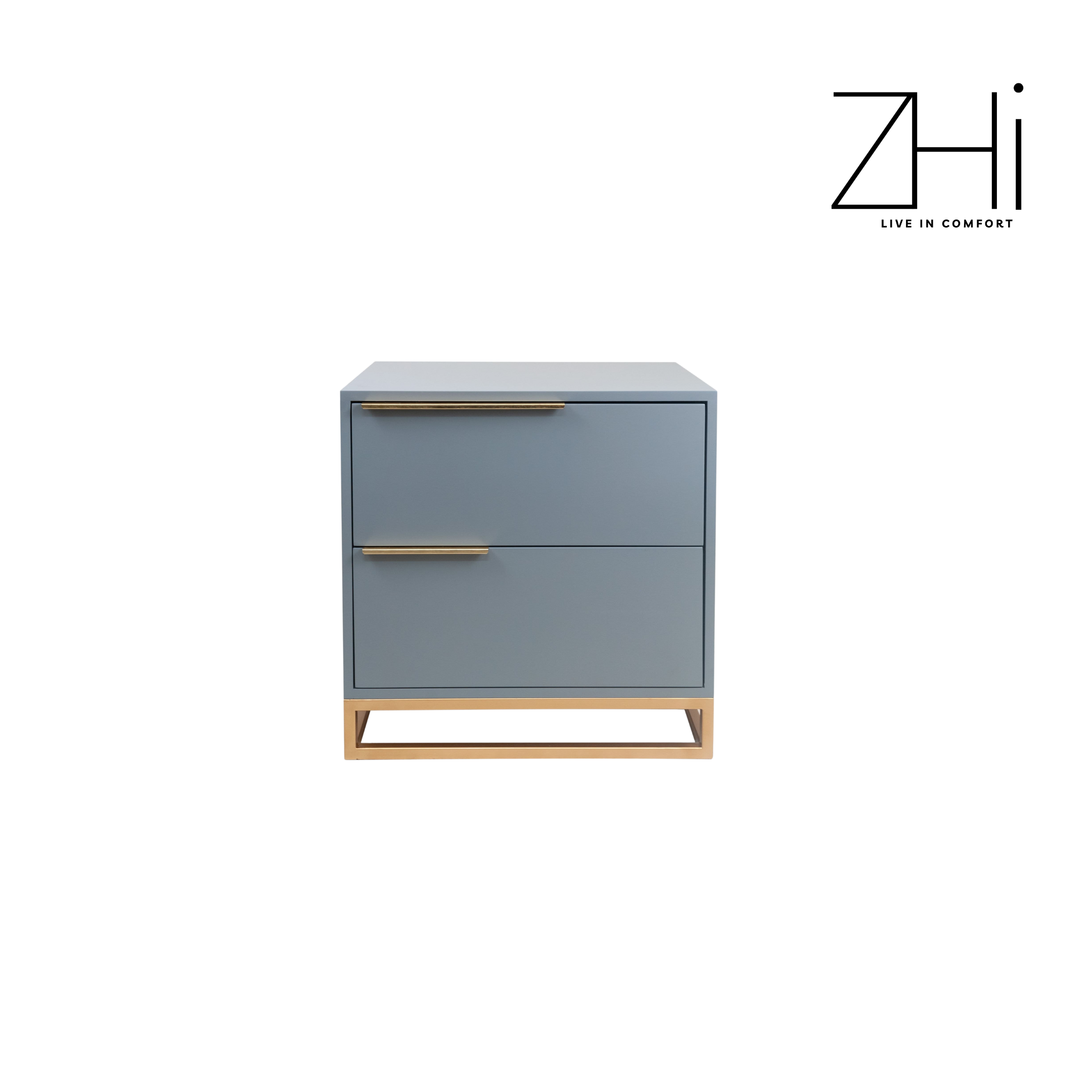 Midnight Blue Two-Drawer Nightstand