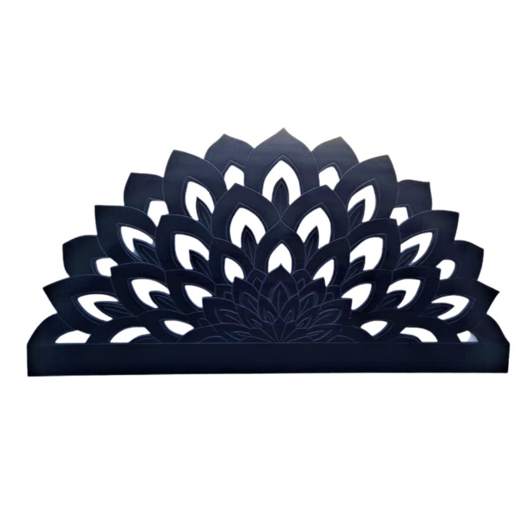 Lotus Design PVC Headboard - Black - King XL