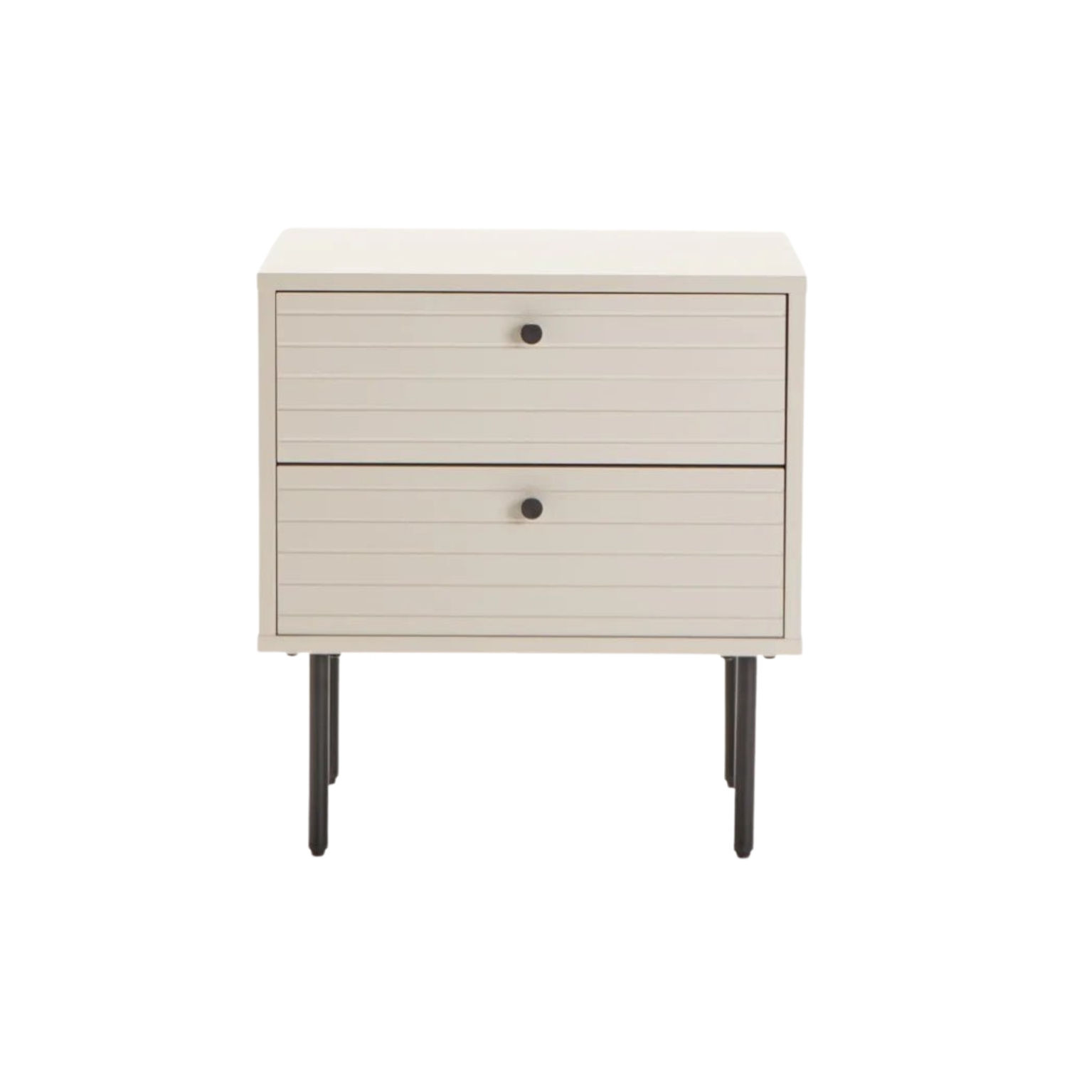 2 Drawer Bedside Pedestal with Slatted Design