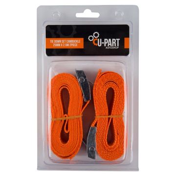 U-Part Tie Down Set Cambuckle 25Mm 2.5M 2 Piece