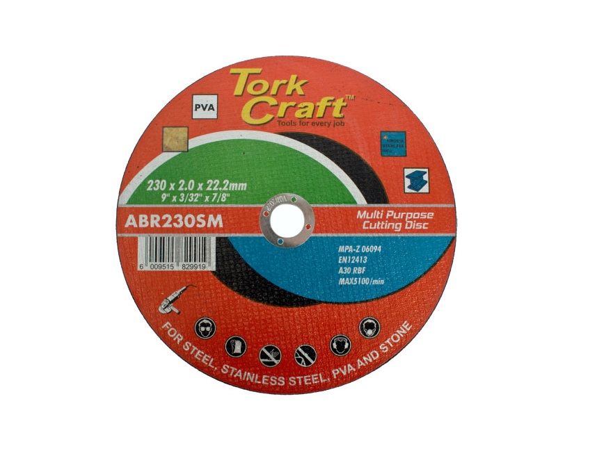 Tork Craft - Cutting Disc - Multi Purpose - 230mm x 2mm x 22.2mm - 7 Pack