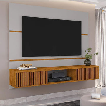Painel Ambar Wall Plasma Stand -Off White/Natural/Rip