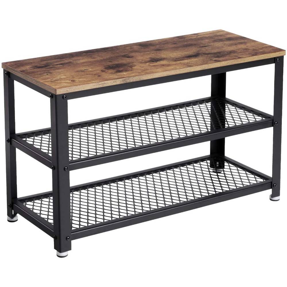 Bragg Houston 3-Tier Shoe Rack Bench, Brown
