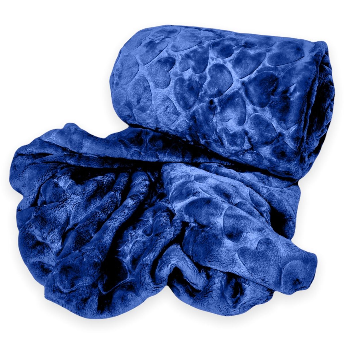 Rainbow - Fleece Blanket 210x230cm - Warm Winter Throw - Royal Navy