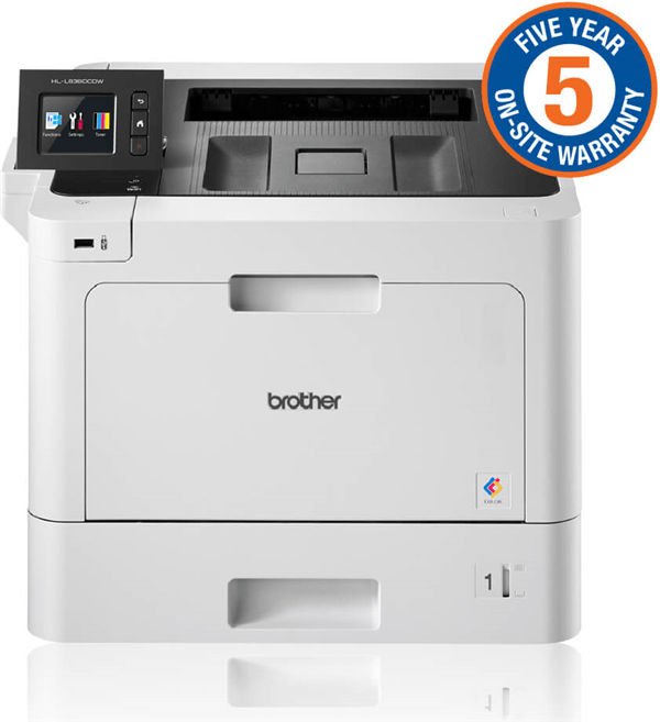 Brother High-Speed Colour Duplex Laser Printer with wired and wireless networking capability (5YR onsite)
