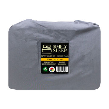 Simply Seep - Lodge Collection 200 TC Poly Cotton - Duvet Cover Set-Smoked Pearl-Double(01 Pc Pack)