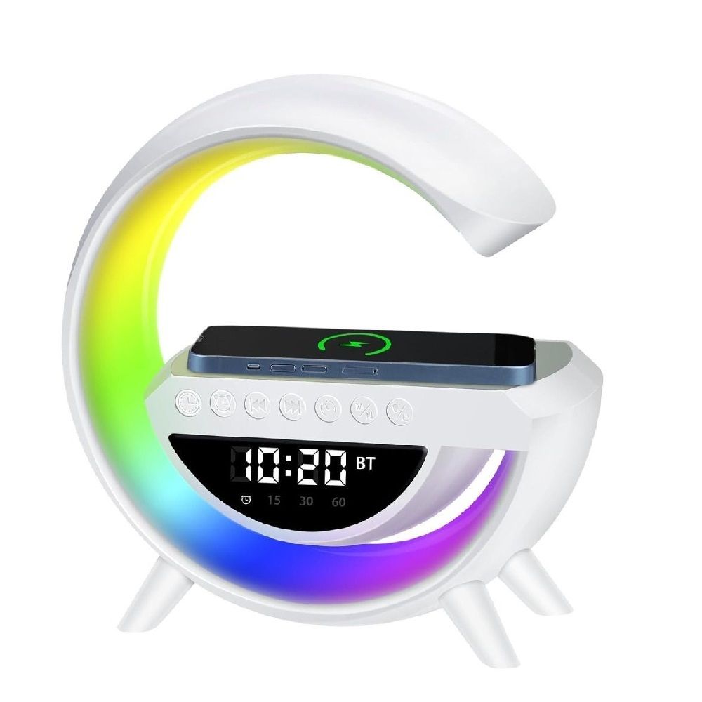 3in1 G-Type Wireless Charging Speaker, Clock Alarm LED Desk Lamp