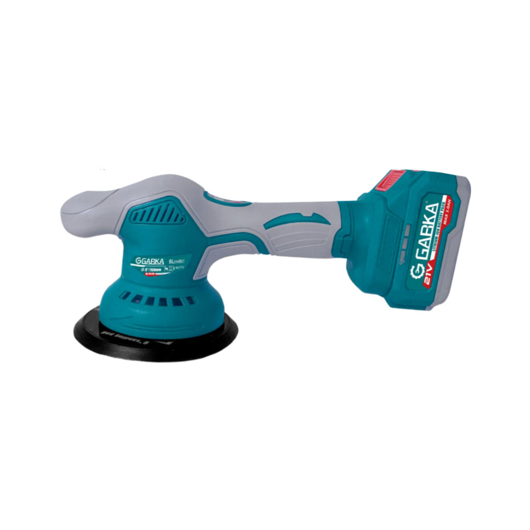 21V Cordless Random Orbital Sander – 2 × Lithium-Ion Batteries + Charger