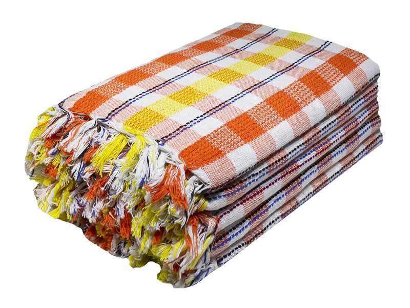 Bunty's Kitchen Towel - Design 2165 -Slightly Imperfect - 055x110cms - (05 Pc Pack) - Checks - Vibrant Orange