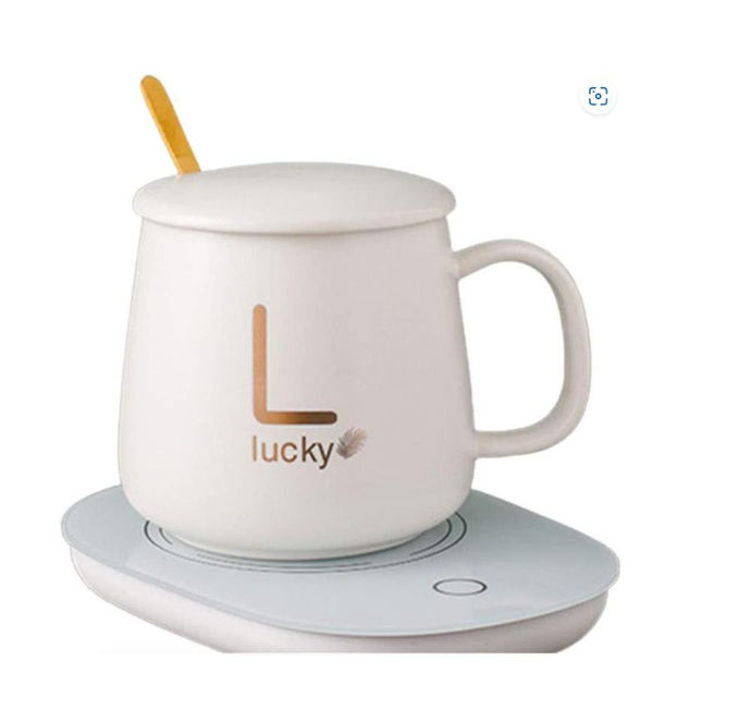 Temperature Control Mug with Smart Heating Coaster - White