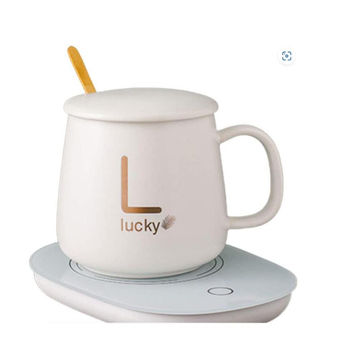 Temperature Control Mug with Smart Heating Coaster - White