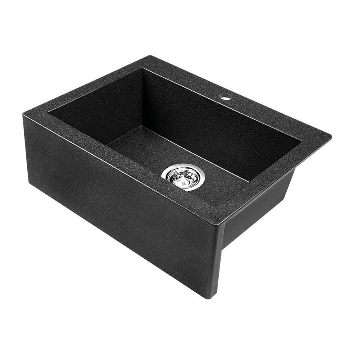 Laveo Komodo 580 Granite Composite Kitchen Sink 1 Bowl with Apron Front - Black
