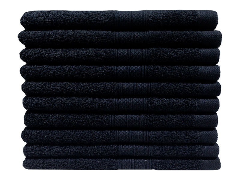 Bunty's Plush 450GSM 30x50cms Guest Towels - Jet Black(10pc pack)