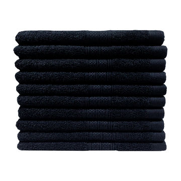 Bunty's Plush 450GSM 30x50cms Guest Towels - Jet Black(10pc pack)