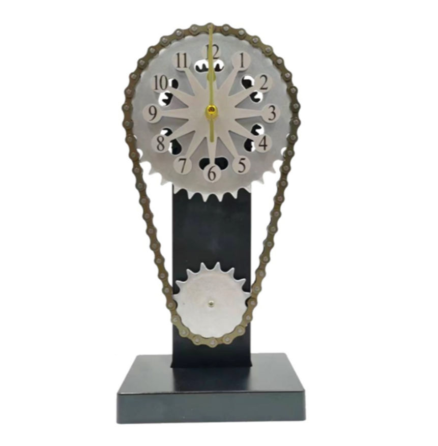Rotating Battery Powered Gear Clock - Grey