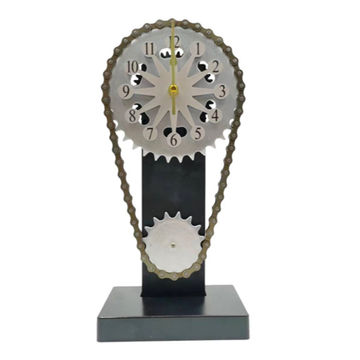 Rotating Battery Powered Gear Clock - Grey