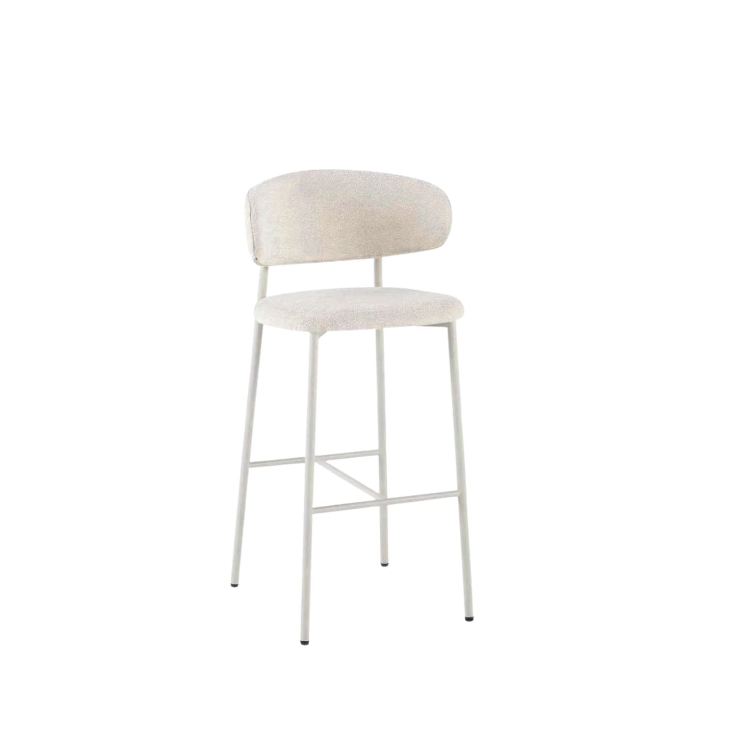 Textured Cream Fabric Barstool - Light Leg