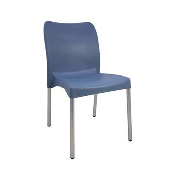 Vividitto - Heavy Duty armless Café Chair -Steel Blue