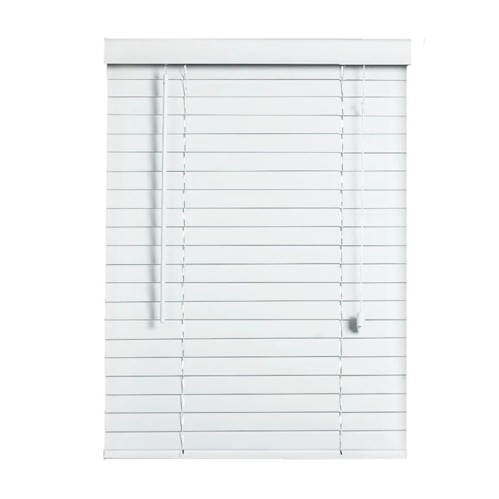50mm PVC Fauxwood Venetian Blind – White, 600mm x 1000mm
