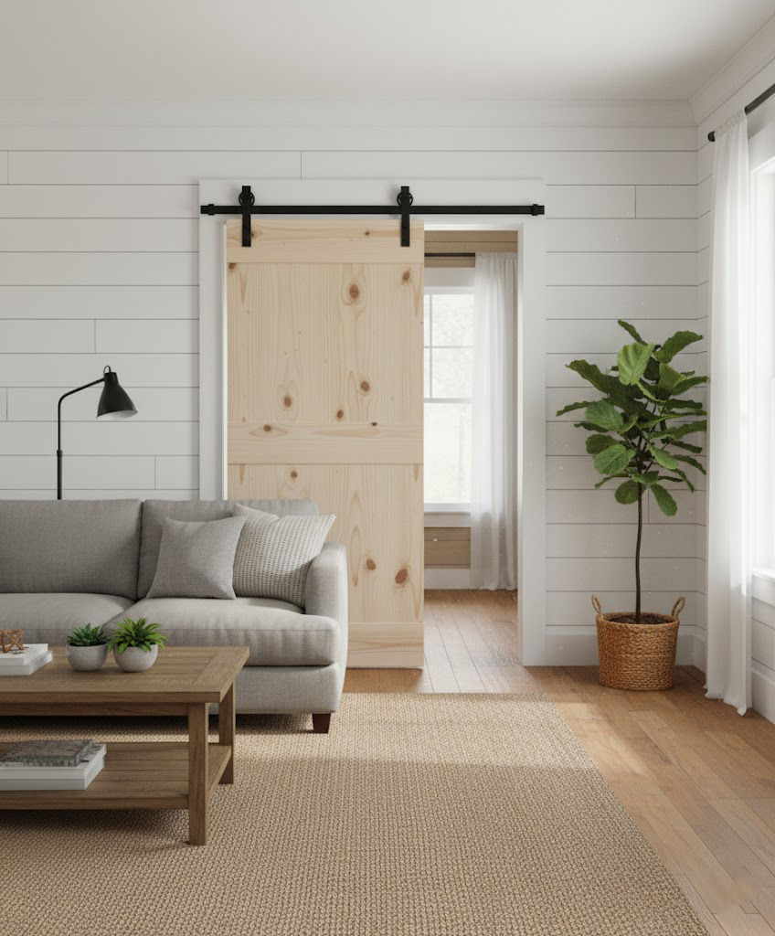 Mid Plank Barn Door with Hardware Kit