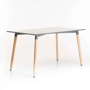 Vividitto -Benzie Wooden Leg Dining Table - Dark Grey - 120 x 80 cm (4-6 Seater)