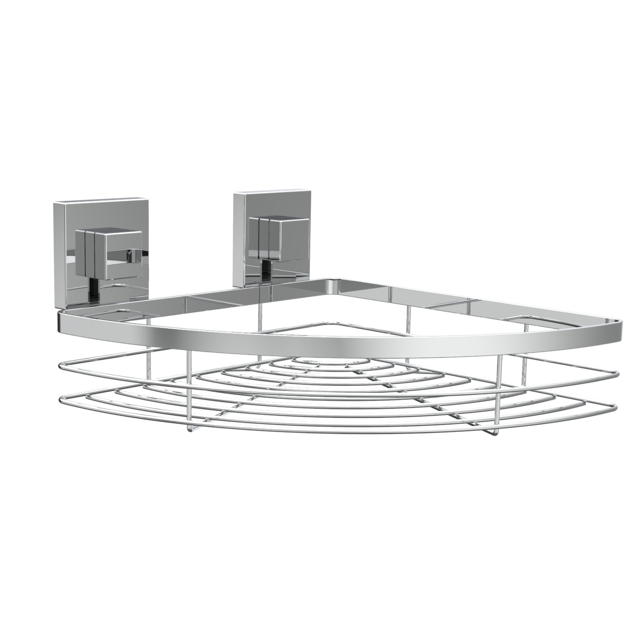 Fusion-Loc - Suction - Corner Shower Shelf - Silver