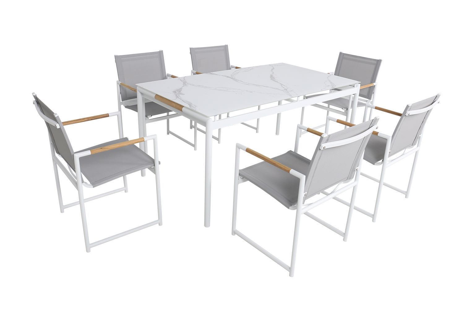 Faro 6-seater Dining Set White