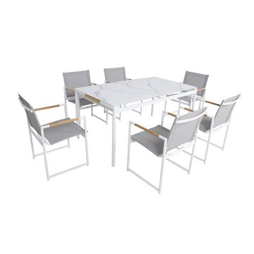Faro 6-seater Dining Set White
