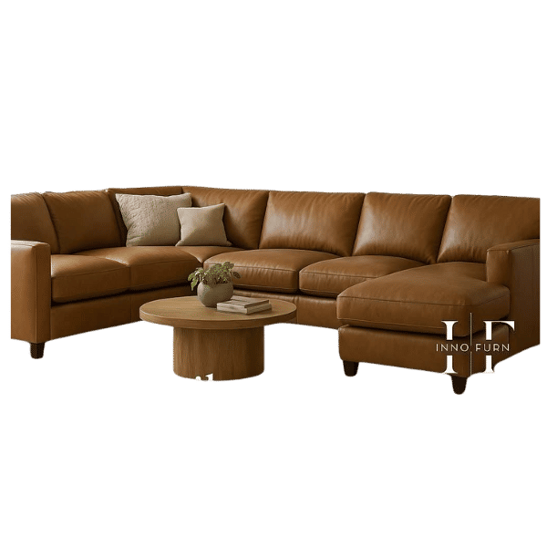 Innofurn-8 Seater Euro Leather U-Shaped Couch
