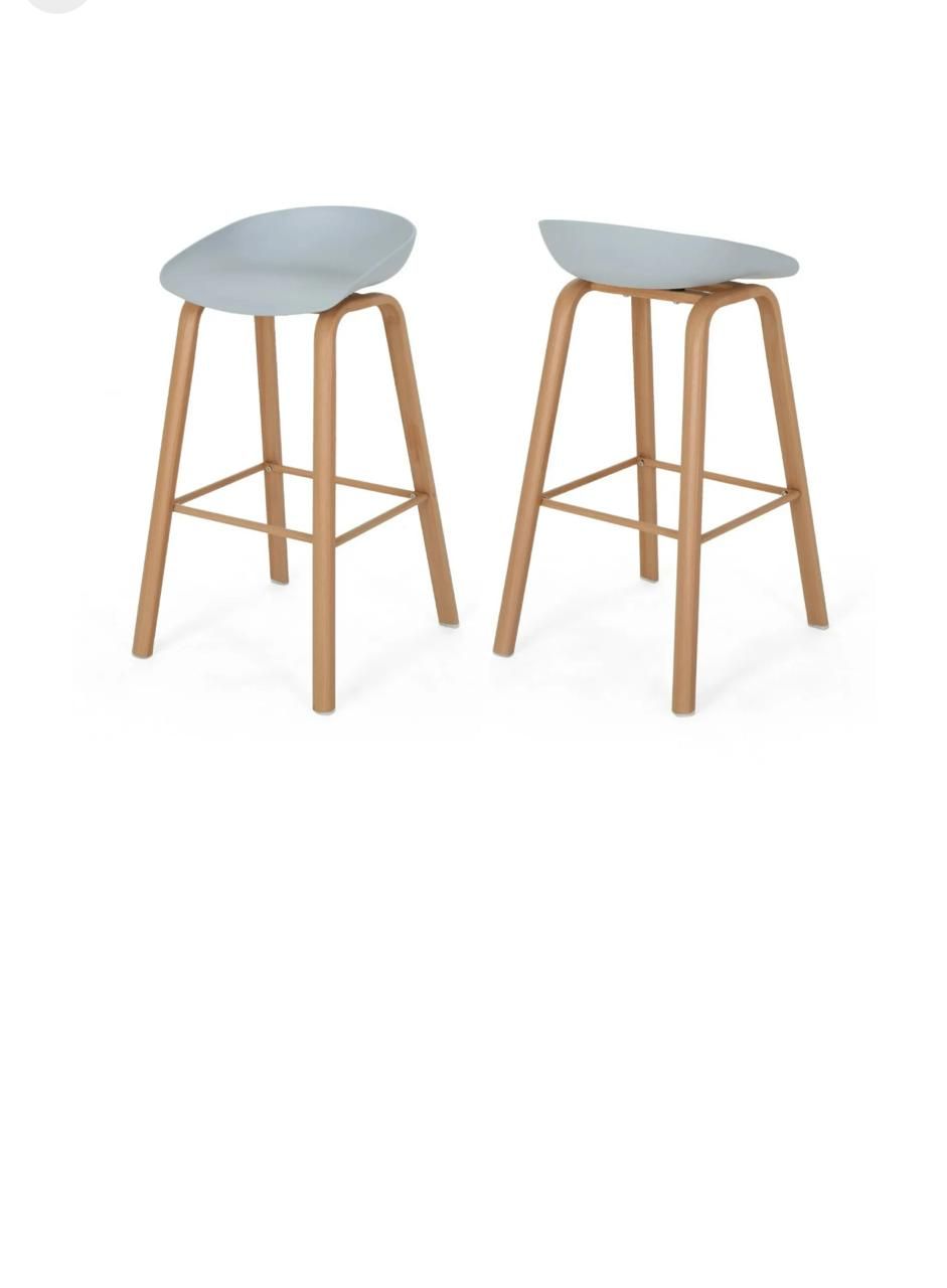Asher bar stool set of 2 grey