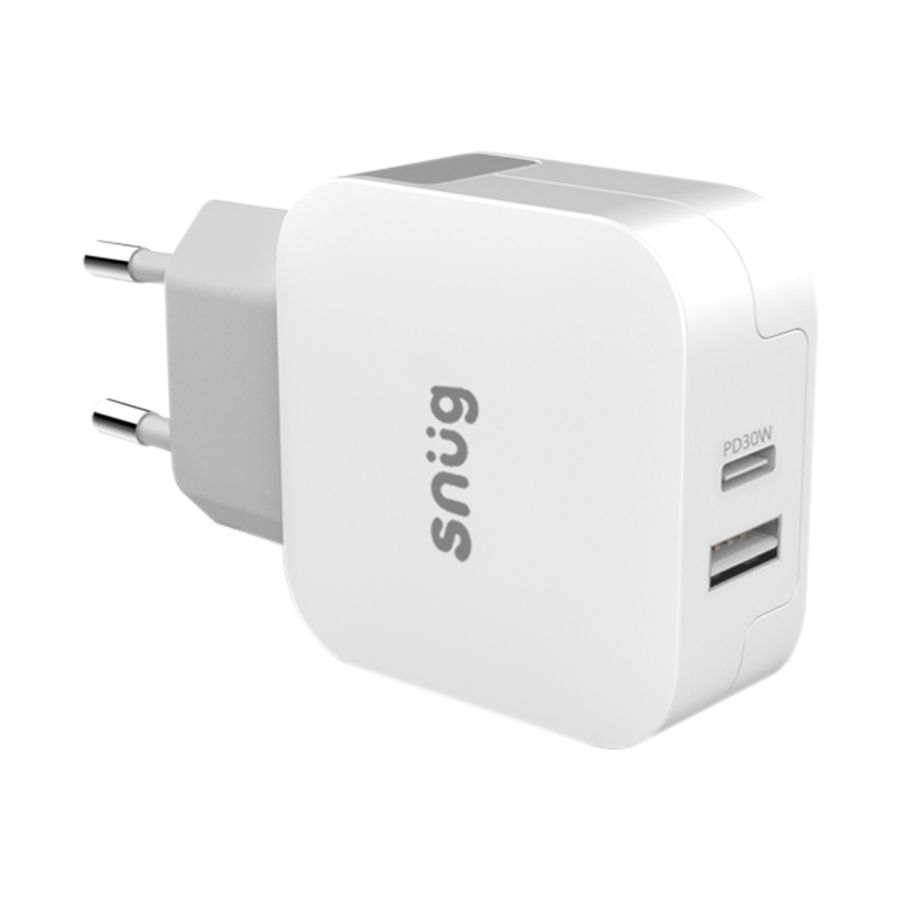 Snug 2 Port 42W PD Wall Charger-White