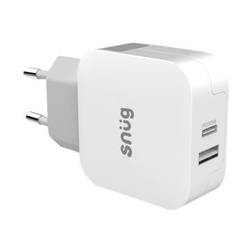 Snug 2 Port 42W PD Wall Charger-White