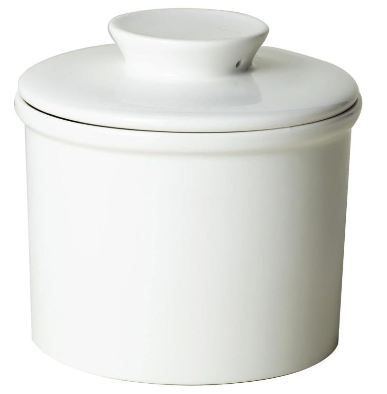 Cart In Mart Ceramic Butter Crock with Lid - Porcelain Butter Keeper for Countertop Storage