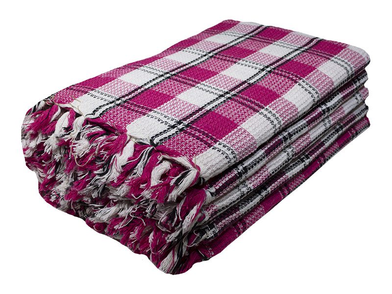 Multipurpose, Easy Fit, Absorbent Kitchen Towel - Design 2168 - Slightly Imperfect - 055x110cms - (05 Pc Pack) - Checks - Fuchsia Purple