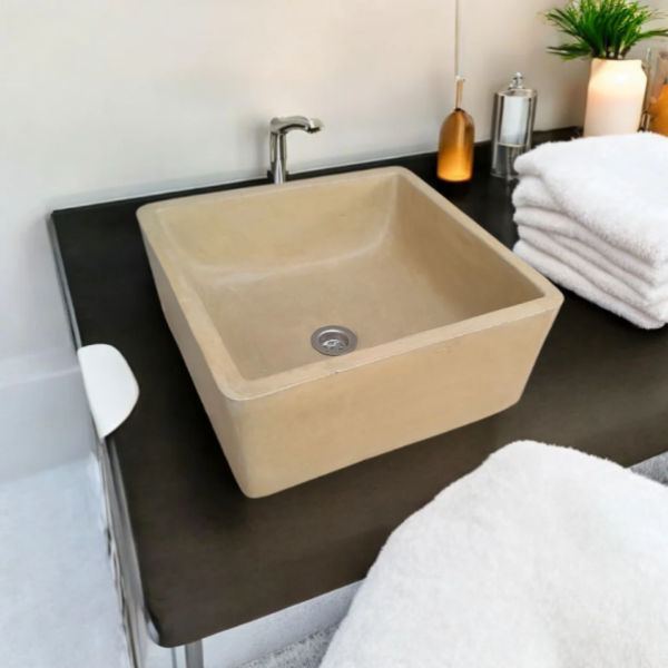 Mermaid's Pond Bespoke Sandstone Concrete Basin/Sink 39x39x16cm