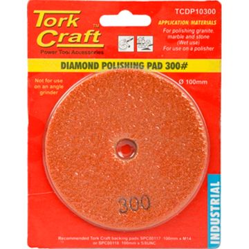100Mm Diamond Wet Polishing Pad 300 Grit Orange