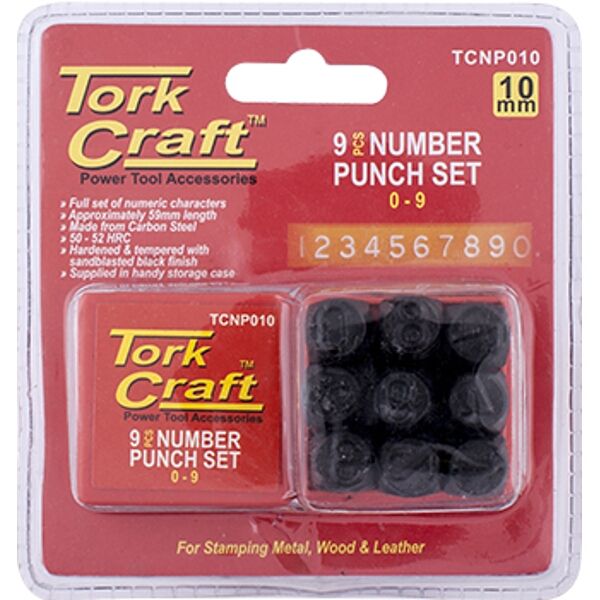 Number Punch Set 10Mm (0-9Mm) Black Finish