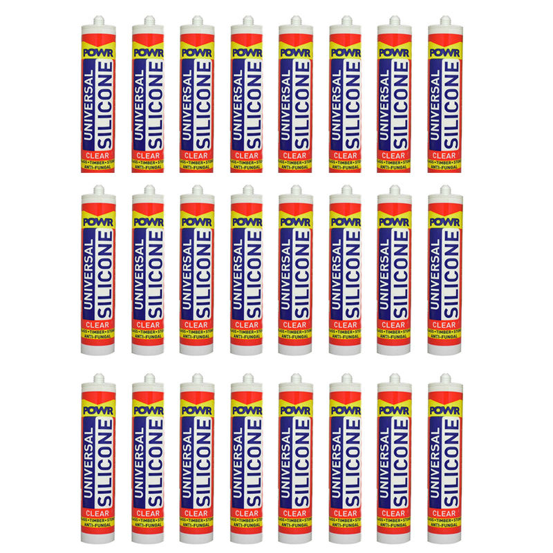 POWR Universal Silicone Sealant Clear 260ml Cartridge ( 24 Pack )