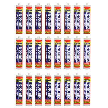 POWR Universal Silicone Sealant Clear 260ml Cartridge ( 24 Pack )