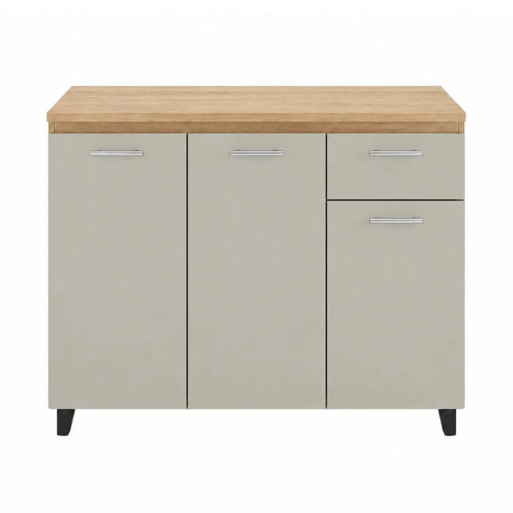 3-Door Kitchen Base Cabinet 1200 mm – Adjustable Shelves for Cookware, Dishes & Groceries