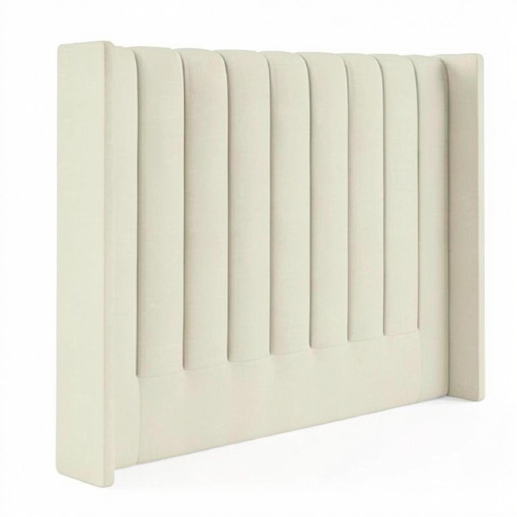 Nu Dekor - Secilia Velvet Paneled Tufted Headboard - King - Cream