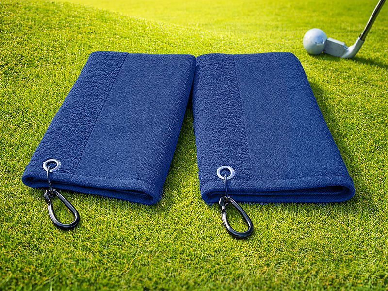 Velour Golf Towel - 100% Cotton, Brandable, Ball & Club Cleaning, Premium - Poseidon Navy (2pc Pack)