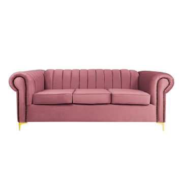 Latina 3 Seater Stripe Couch - Pink