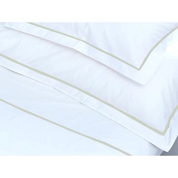 Rey's Fine Linen - Egyptian Collection - Oxford Satin Stitch Pillow Cover-Weding bells-Standard (01 Set)