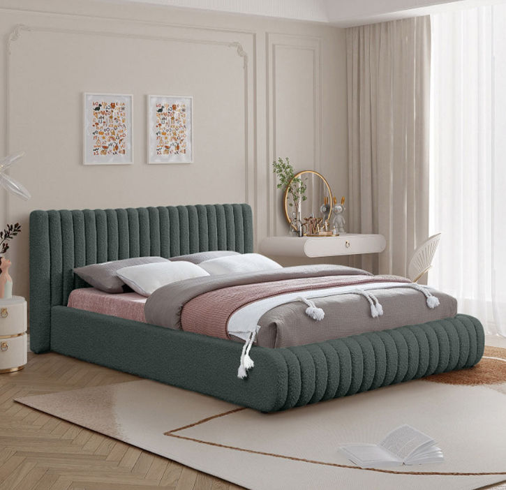 Scarlette Sleigh Bed Double -Coco Grey