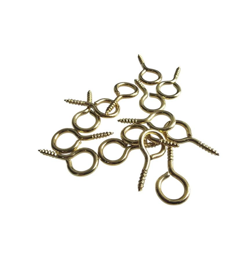 Screw Eyes - No.4 Brass Plated 8mm I.D (100 Pcs)