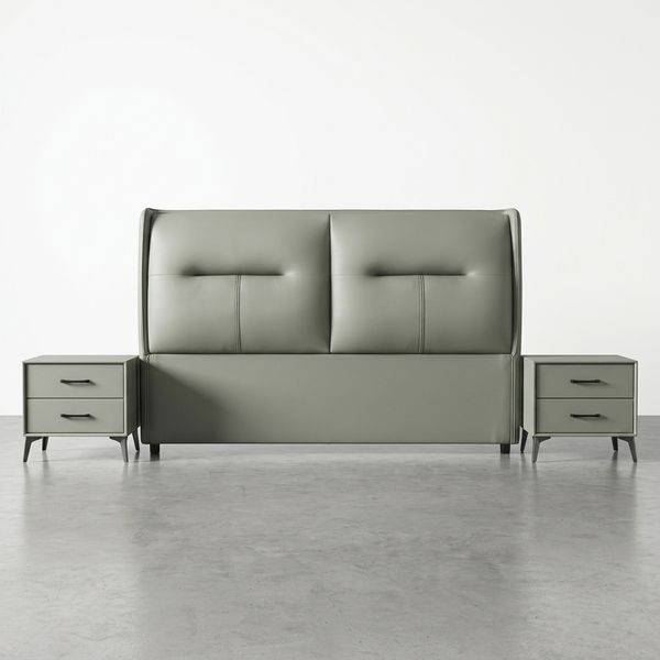 KC FURN - Plush Headboard Set with Pedestals